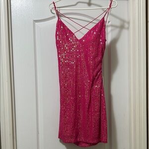 B Darlin Pink Sequin Dress